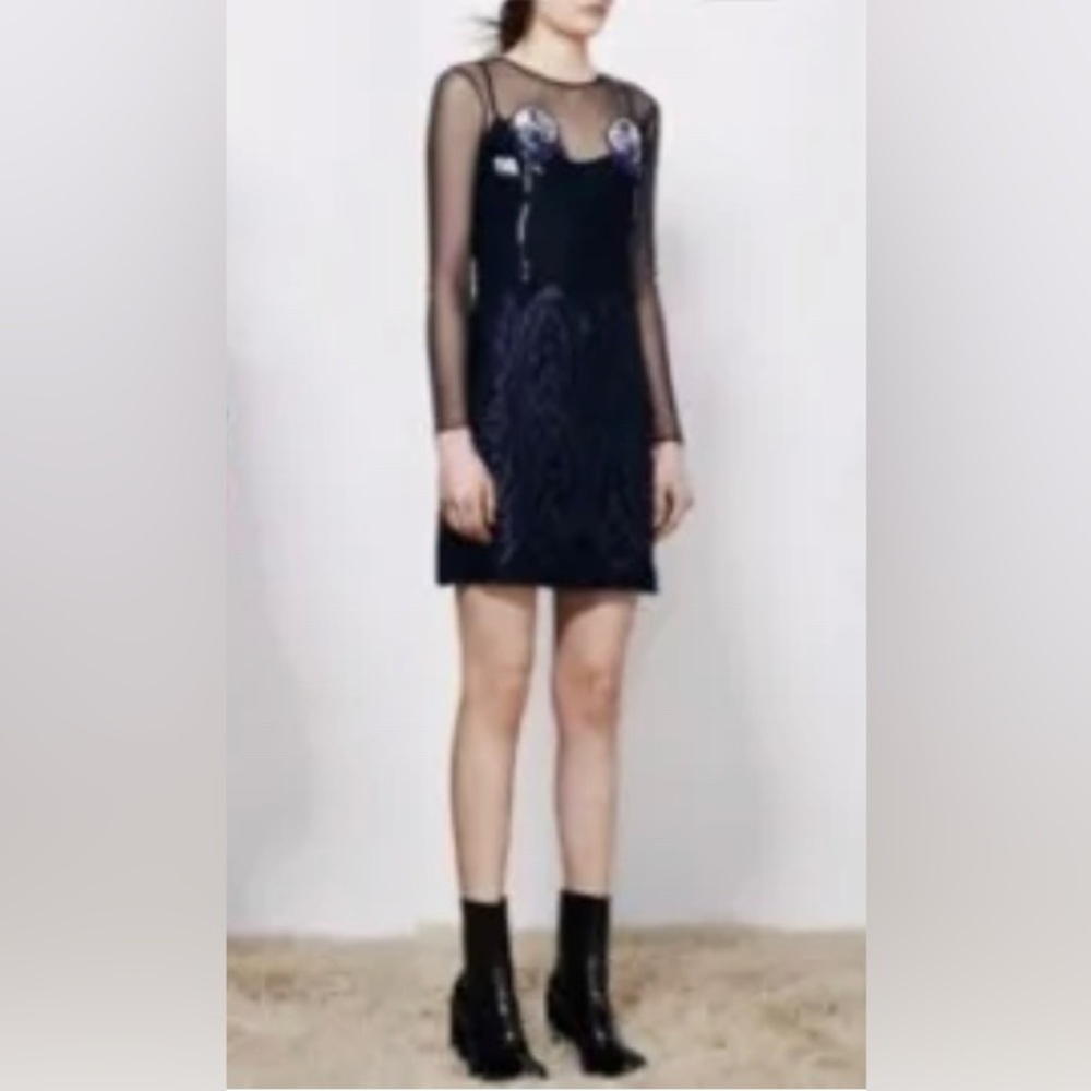 Opening Ceremony Black & Navy Blue Magic Moire Dress